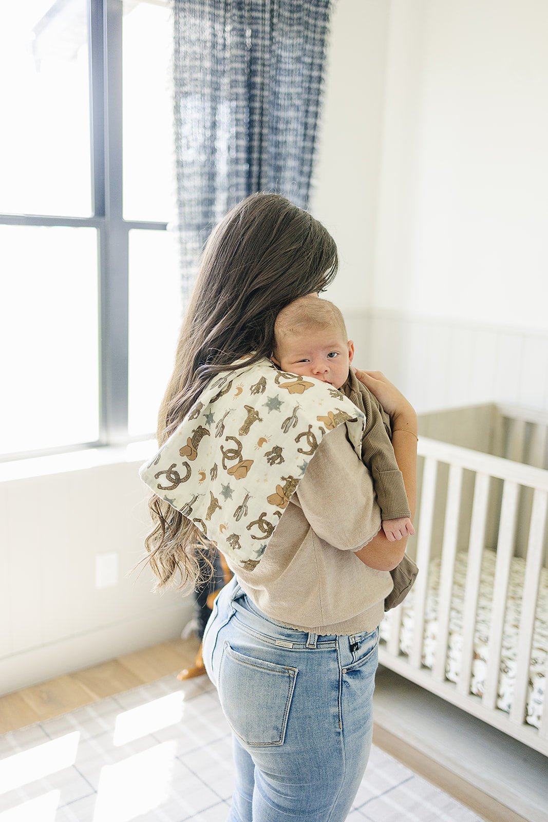 Mebie Baby Outlaw Cowboy Muslin Burp Cloth - 