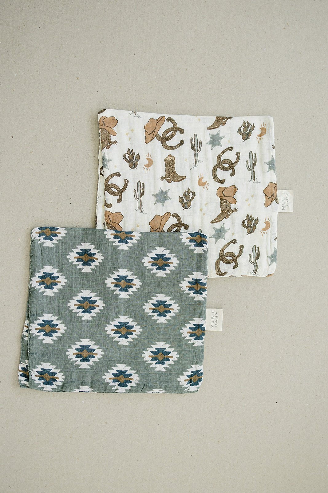 Mebie Baby Outlaw Cowboy Muslin Burp Cloth - 