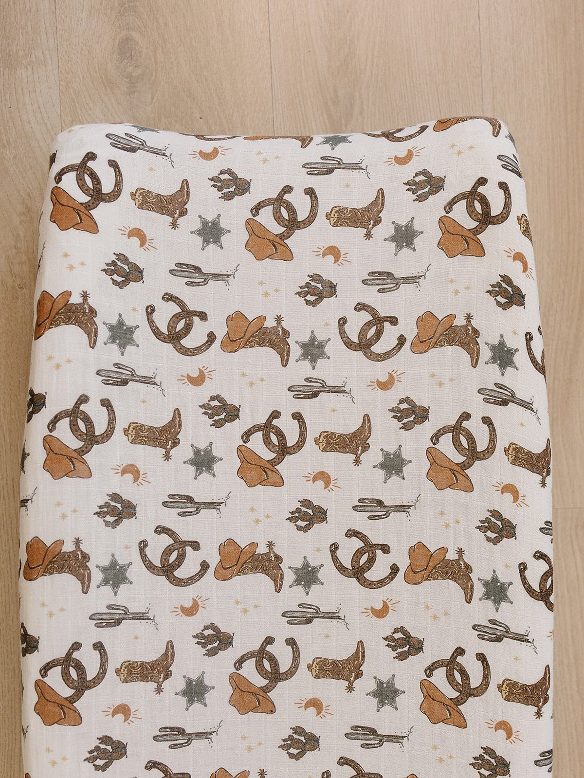 Mebie Baby Outlaw Cowboy Muslin Changing Pad Cover - 