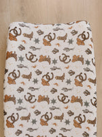 Mebie Baby Outlaw Cowboy Muslin Changing Pad Cover - 
