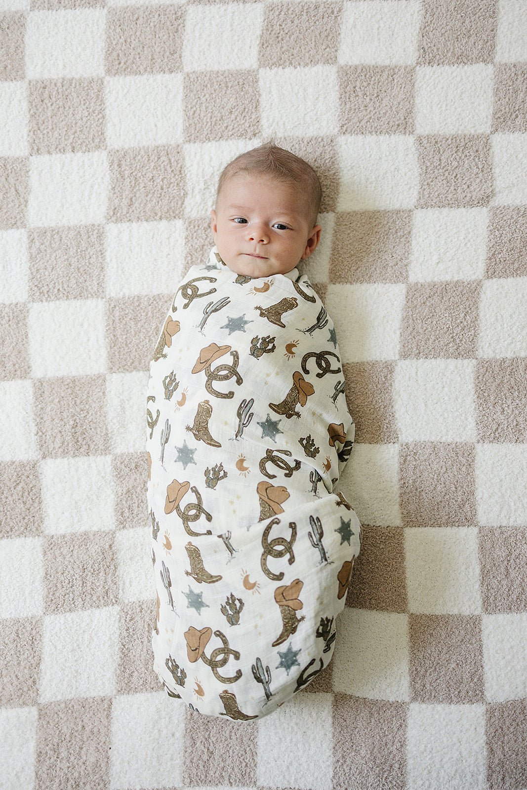 Mebie Baby Outlaw Cowboy Muslin Swaddle Blanket - 