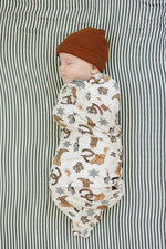 Mebie Baby Outlaw Cowboy Ribbed Bamboo Stretch Swaddle Mebie Baby Neutral Colors - 