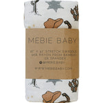 Mebie Baby Outlaw Cowboy Ribbed Bamboo Stretch Swaddle Mebie Baby Neutral Colors - 