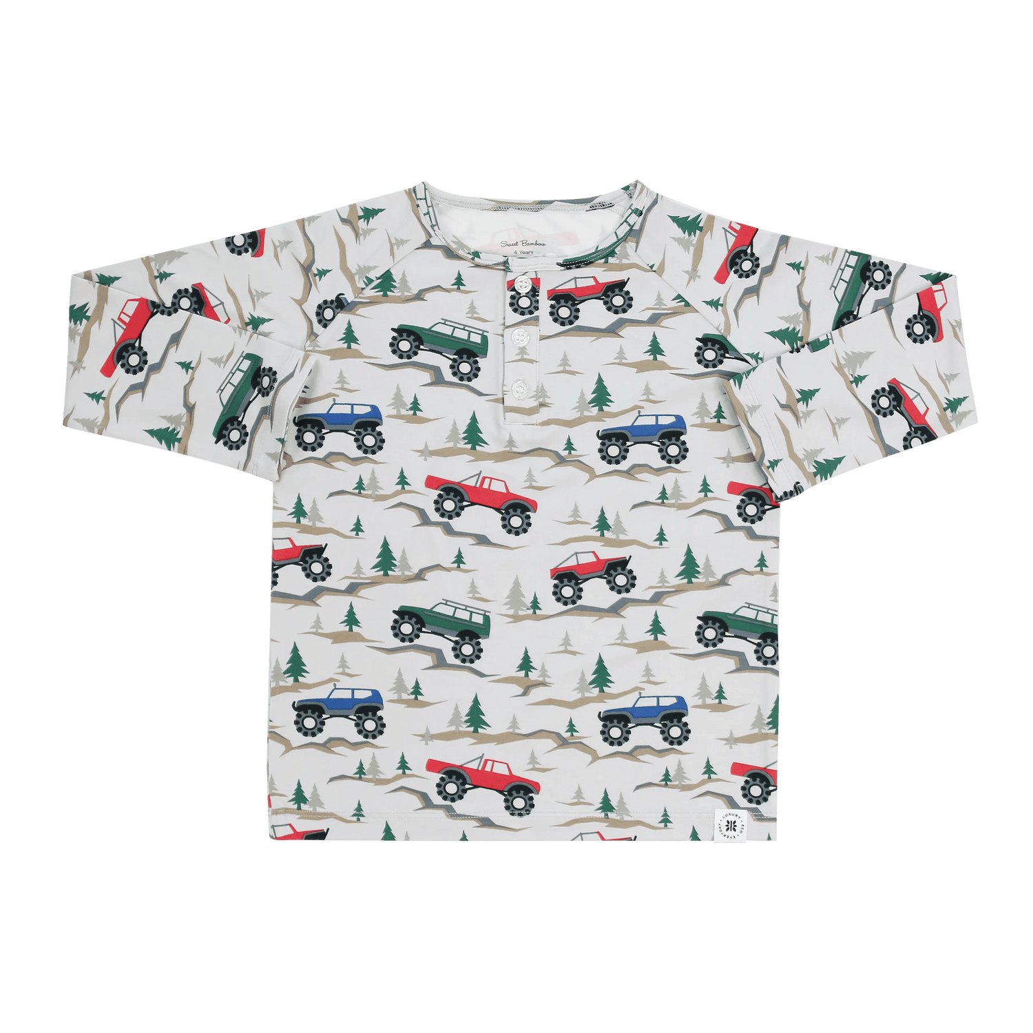 Sweet Bamboo Over The River Raglan Henley - 