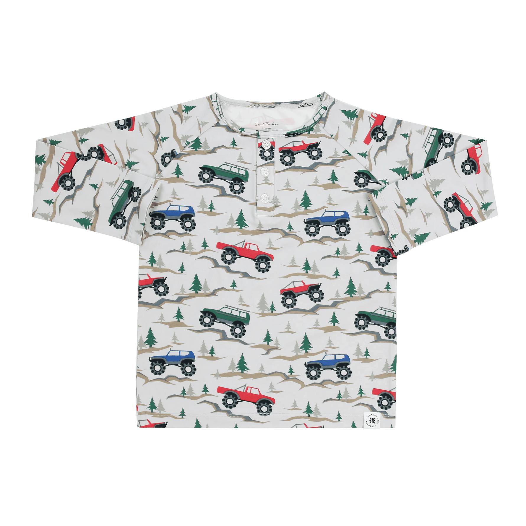 Sweet Bamboo Over The River Raglan Henley - 