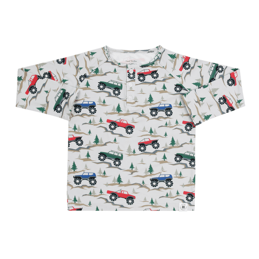 Sweet Bamboo Kids Raglan Henley Shirt Over The River Sweet Bamboo Everetts Place: Online Boutique