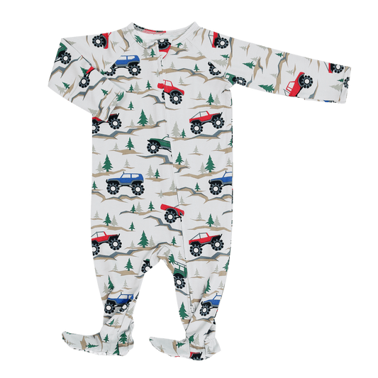 Over the River Zipper Footie Sweet Bamboo Everetts Place: Online Boutique