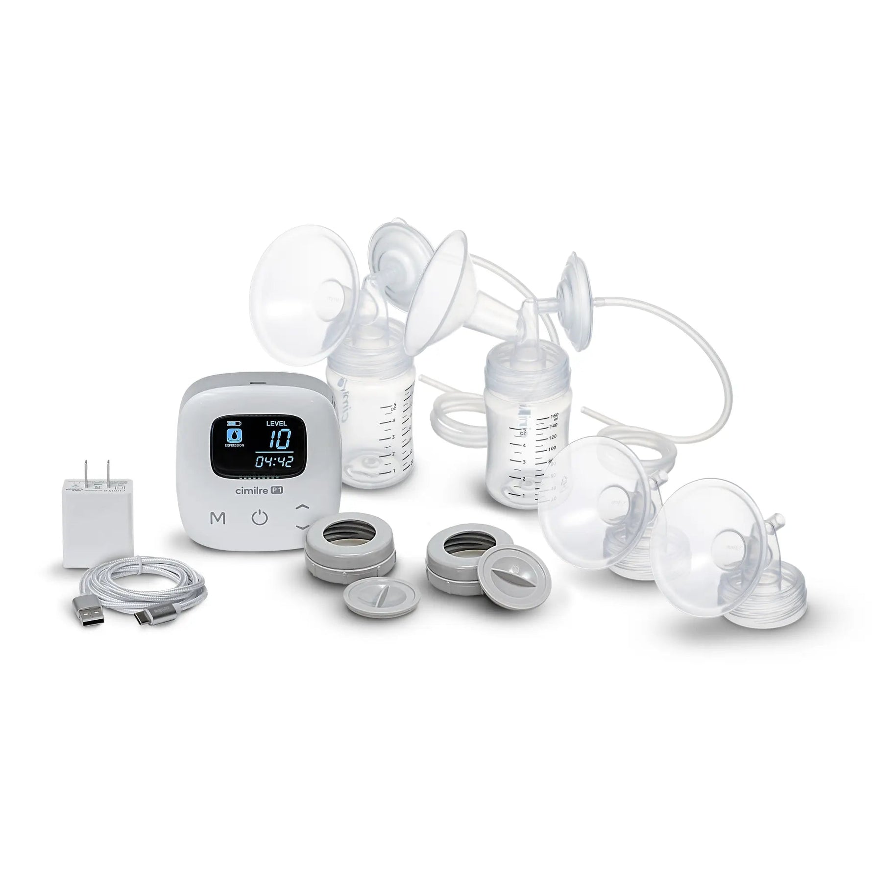 Cimilre Breast Pumps P1 Portable Double Electric and Rechargeable Breast Pump - 