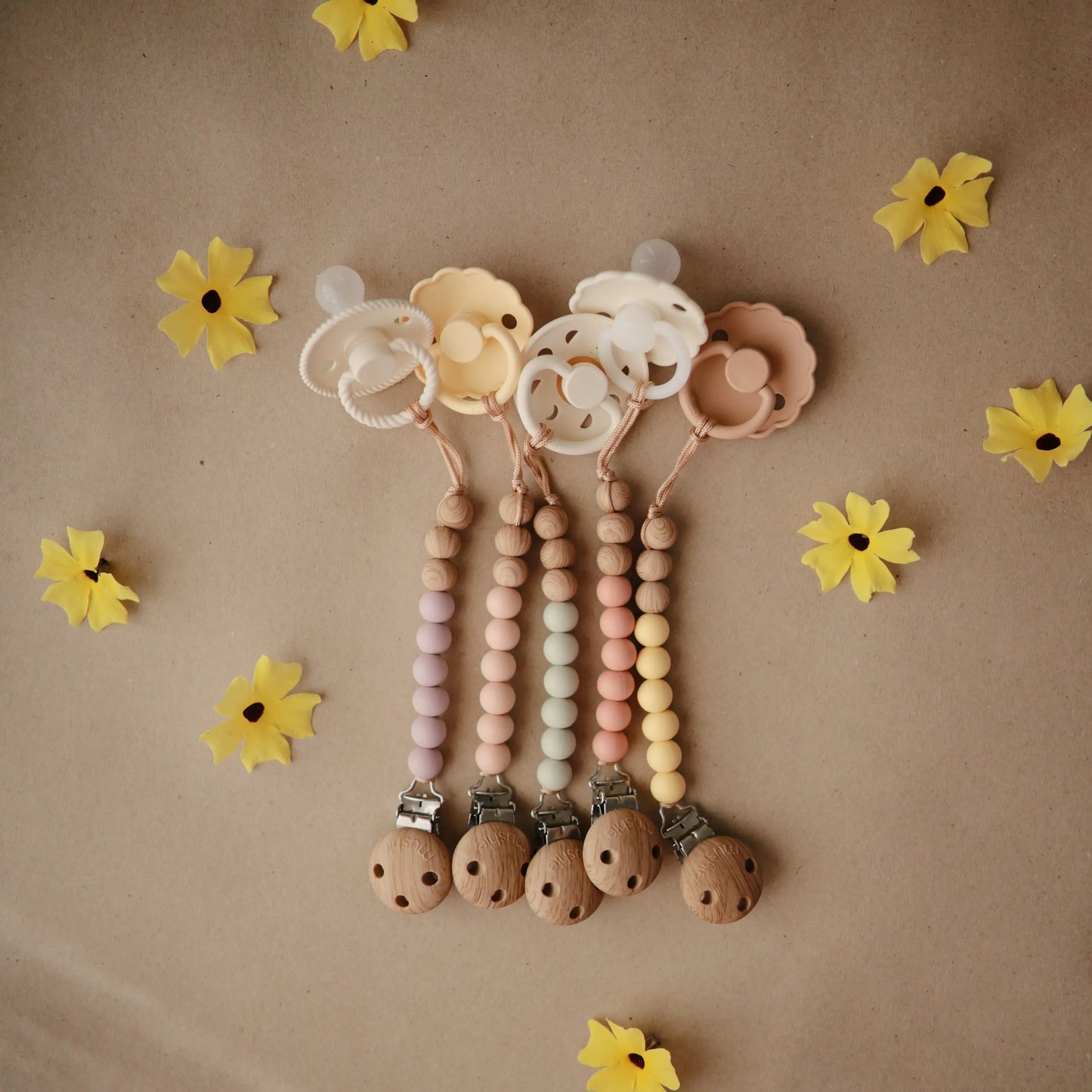 Frigg Rope Silicone Pacifier 2 Pack with SilkySoft Nipple and Click Lock System Mushie