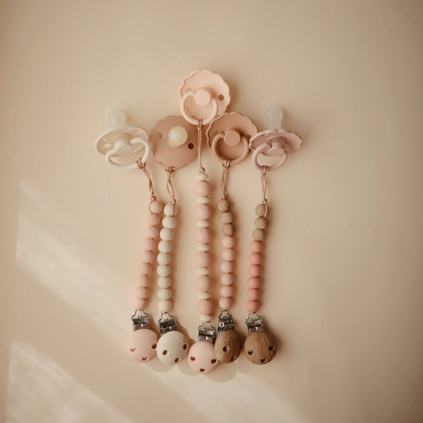 Mushie Silicone Pacifier Clip Luna Durable Food Grade Silicone Clasp for Babies - Baby & Toddler > Baby Health > Pacifier Clips & Holders Pacifier Clip