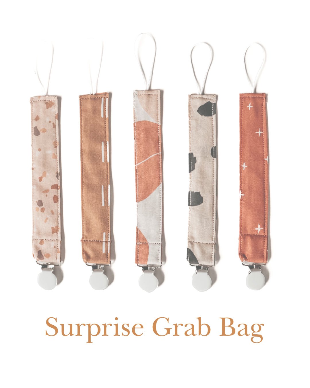 Pacifier Clip Grab Bag - Strap, Rope, Suspenders, Leather, Leash | Everetts Place