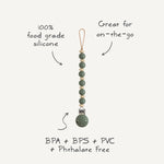 Mushie Silicone Pacifier Clip Luna Durable Food Grade Silicone Clasp for Babies - Baby & Toddler > Baby Health > Pacifier Clips & Holders Pacifier Clip