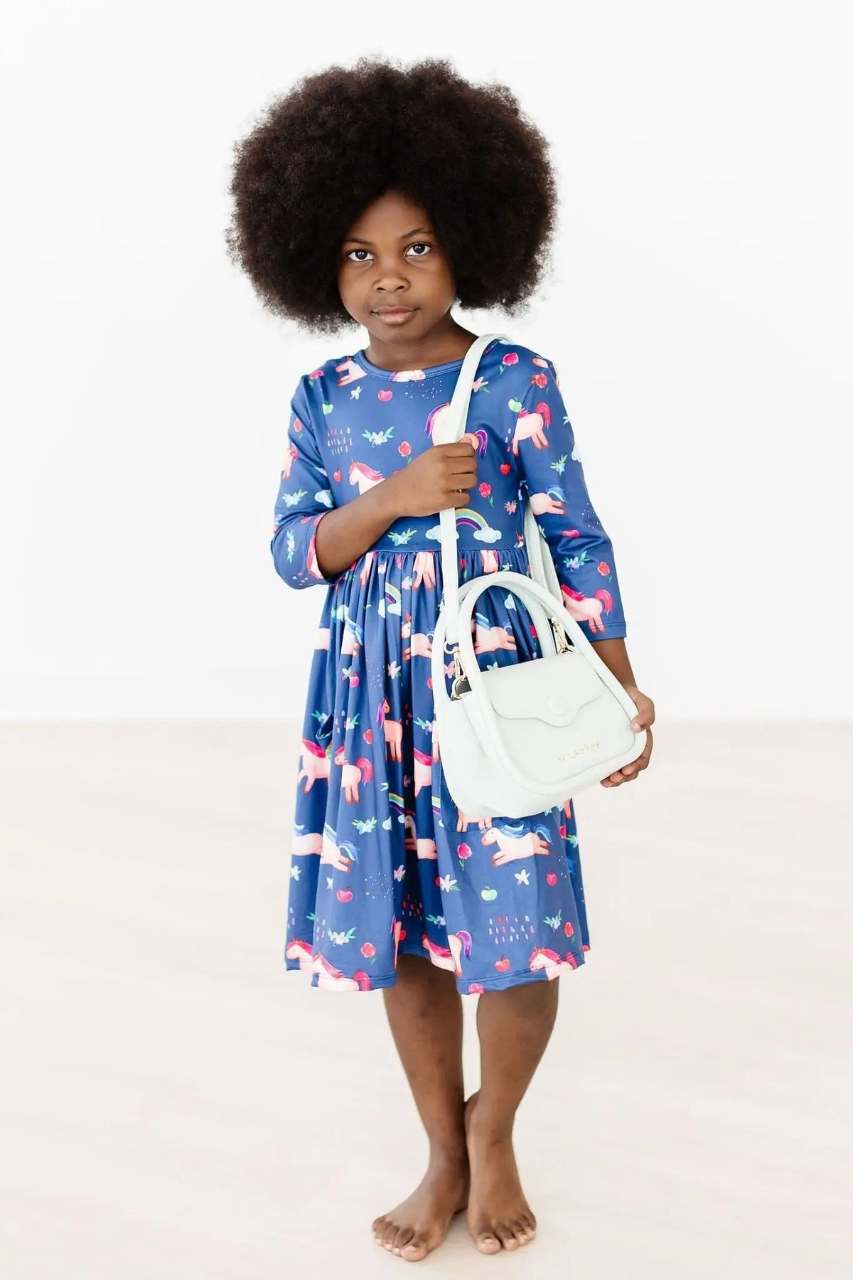 Mila & Rose ® Painted Skies 3/4 Sleeve Pocket Twirl Dress - 