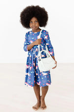 Mila & Rose ® Painted Skies 3/4 Sleeve Pocket Twirl Dress - 