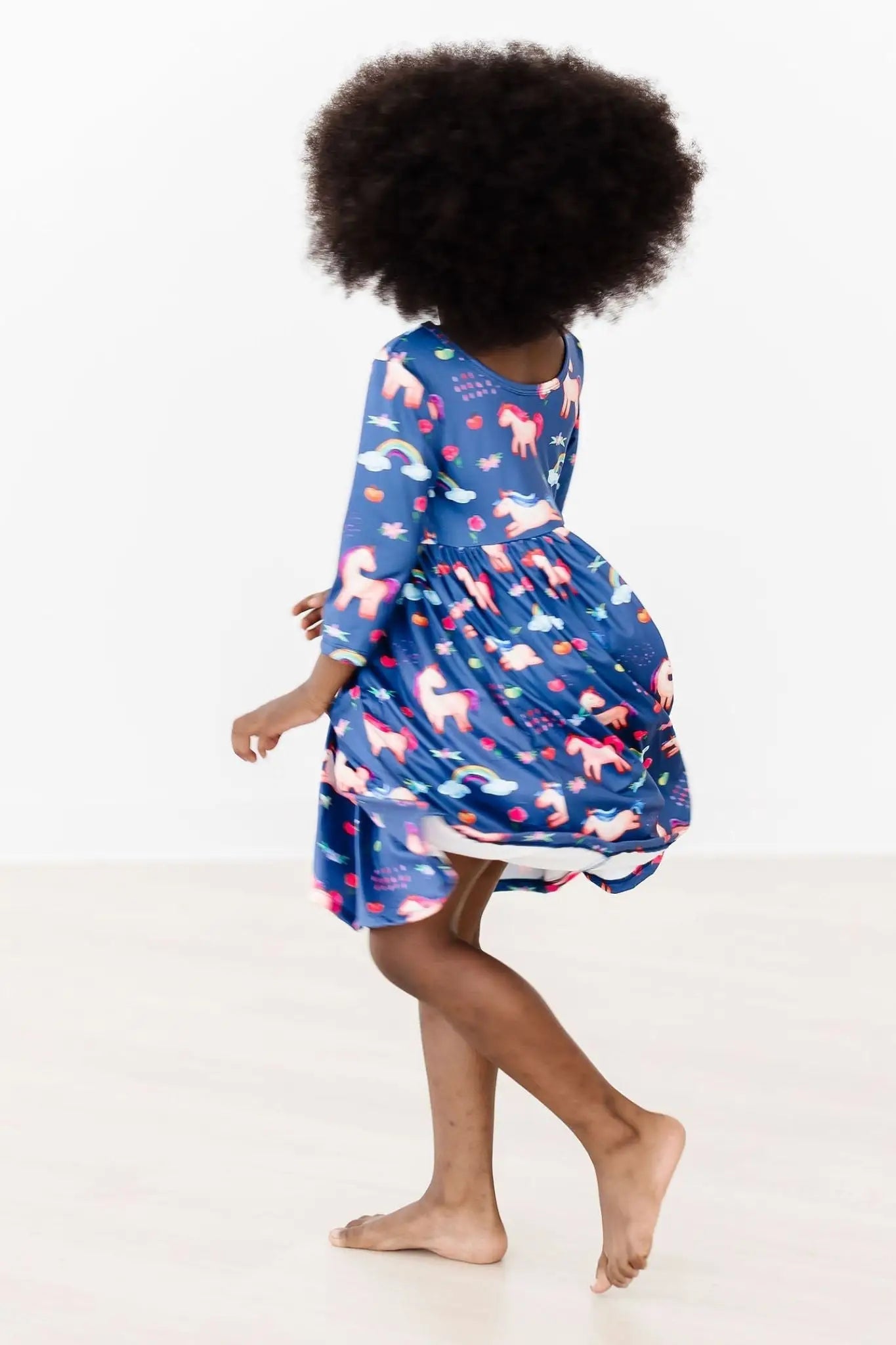 Mila & Rose ® Painted Skies 3/4 Sleeve Pocket Twirl Dress - 