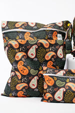 Texas Tushies Paisley Wet Bag Double Zipper Water Resistant Diaper Bag for Modern Parents - 