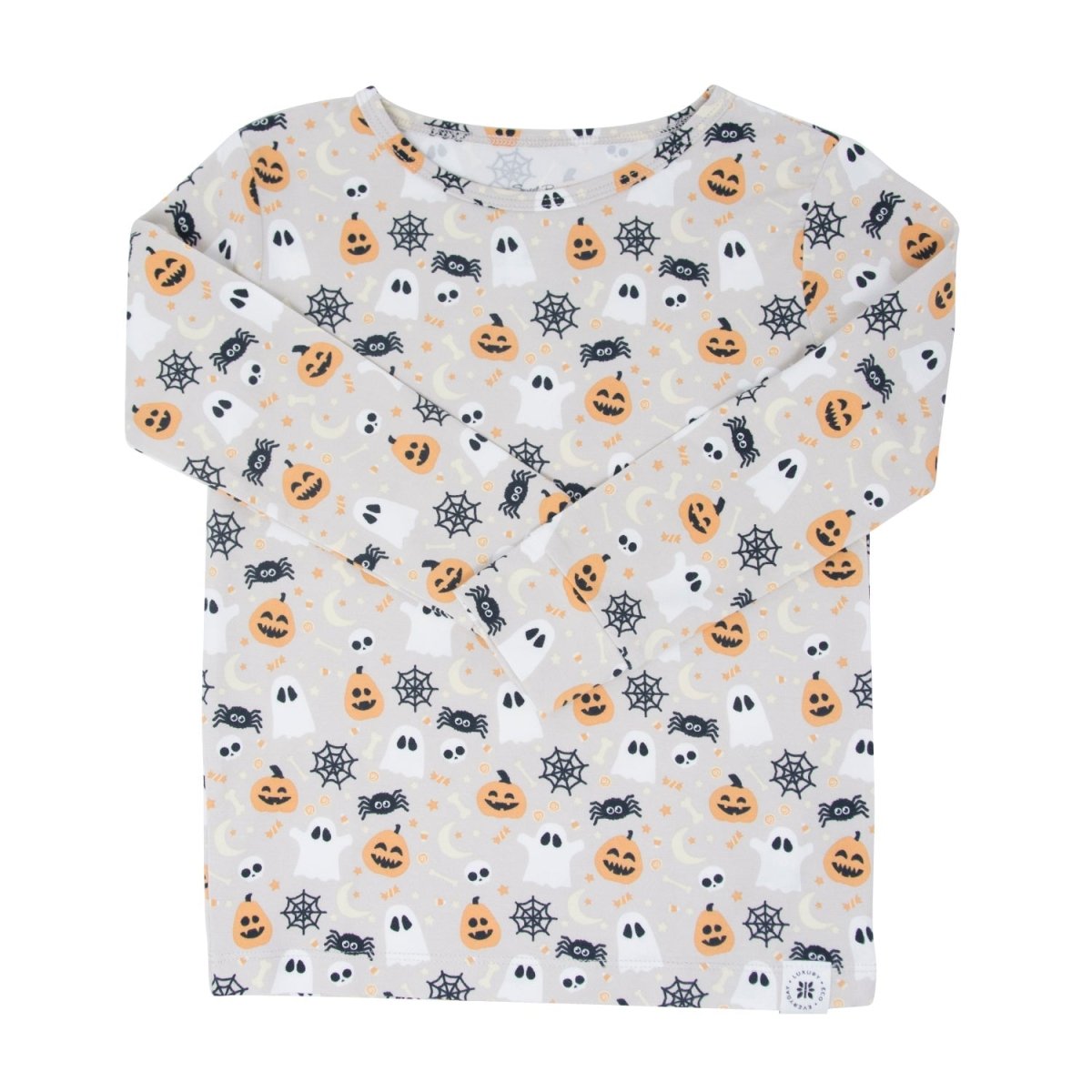 Sweet Bamboo Pajama Set with Ghosts and Pumpkins - 