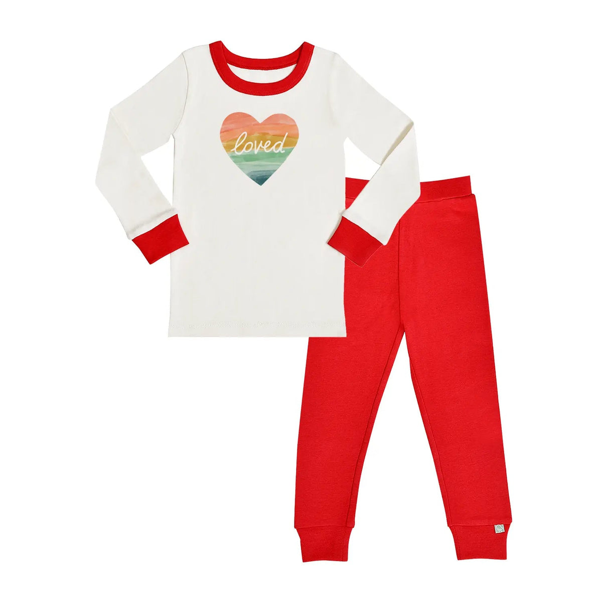 Finn + Emma pajamas | loved rainbow heart - 