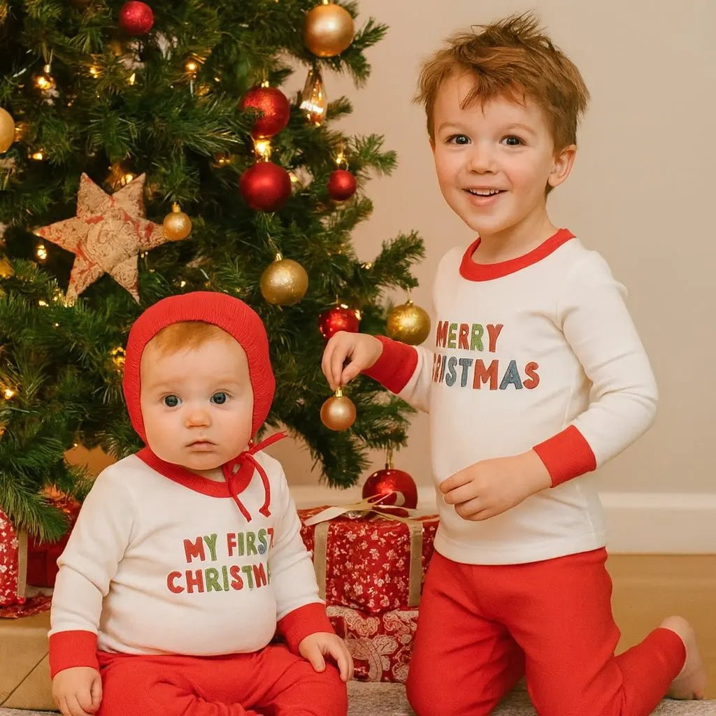 Finn + Emma pajamas | my first christmas (baby) - 