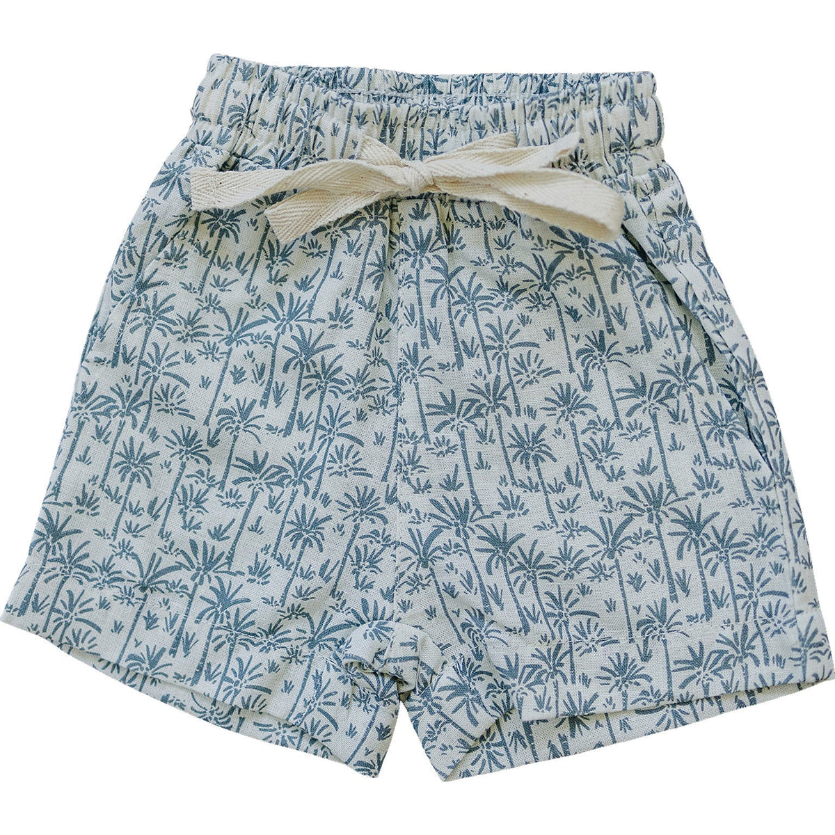 Palm Tree Linen Cotton Shorts - Active Shorts, Boardshorts, Trunks, Bermuda shorts, Pattern | Everetts Place