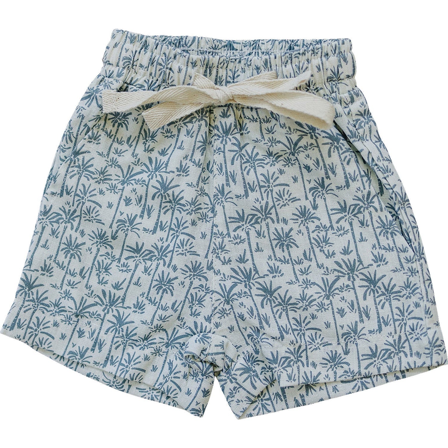 Palm Tree Linen Cotton Shorts - Active Shorts, Boardshorts, Trunks, Bermuda shorts, Pattern | Everetts Place