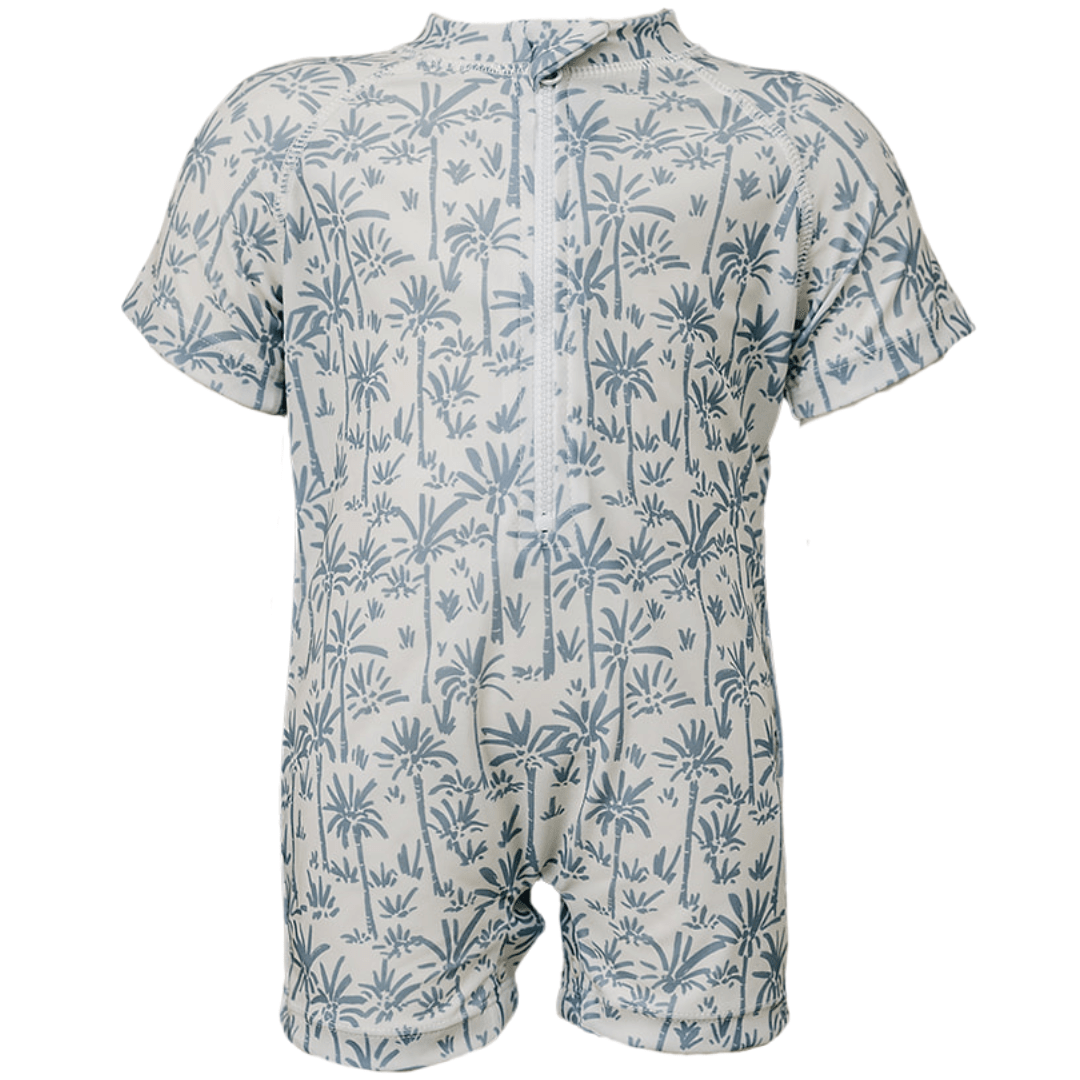 Palm Tree Zipper Swimsuit - Sleeve, Collar, Dress shirt, Button, Pocket | Everetts Place
