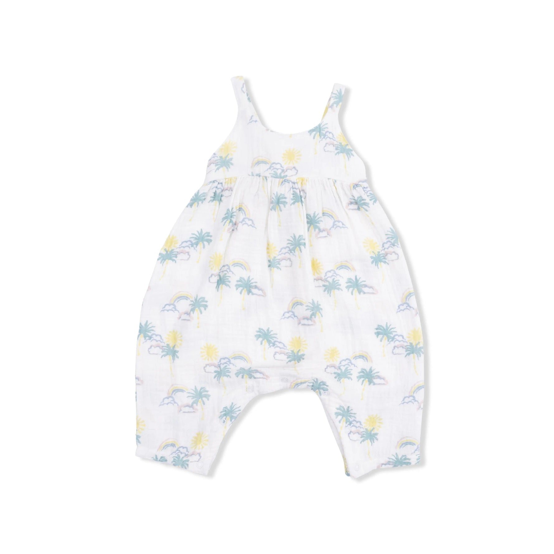 Angel Dear Palm Trees and Rainbows - Tie Back Romper - 