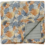 Mebie Baby Paradise Palms+ Dusty Blue Muslin Quilt - 