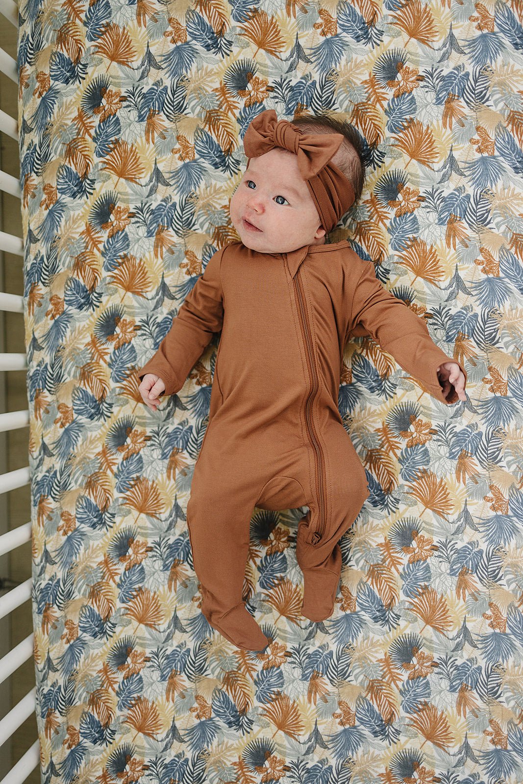 Mebie Baby Paradise Palms Muslin Crib Sheet - 