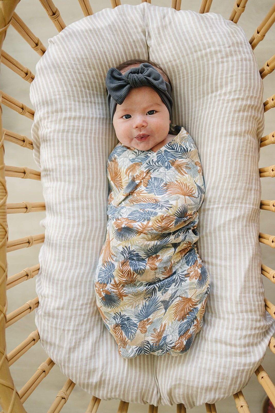 Mebie Baby Paradise Palms Muslin Swaddle Blanket - 