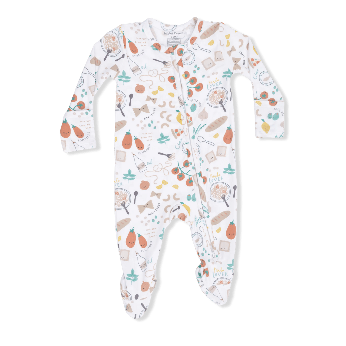 Angel Dear Pasta Lovers - 2 Way Zipper Footie - 