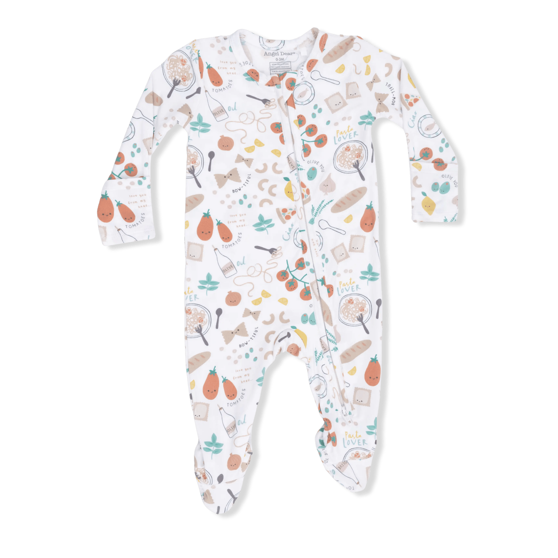 Angel Dear Pasta Lovers - 2 Way Zipper Footie - 