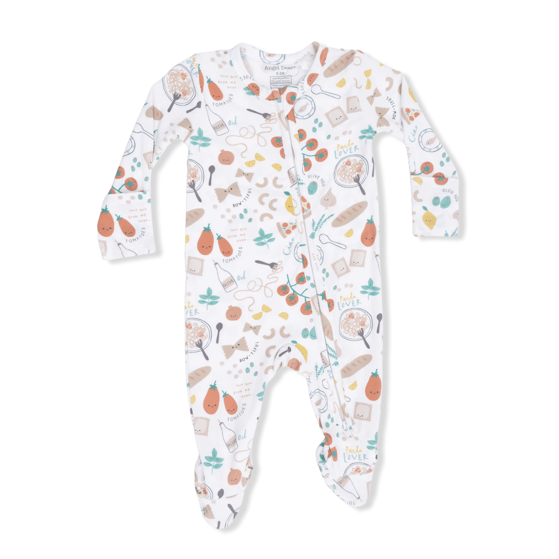 Angel Dear Pasta Lovers - 2 Way Zipper Footie - 