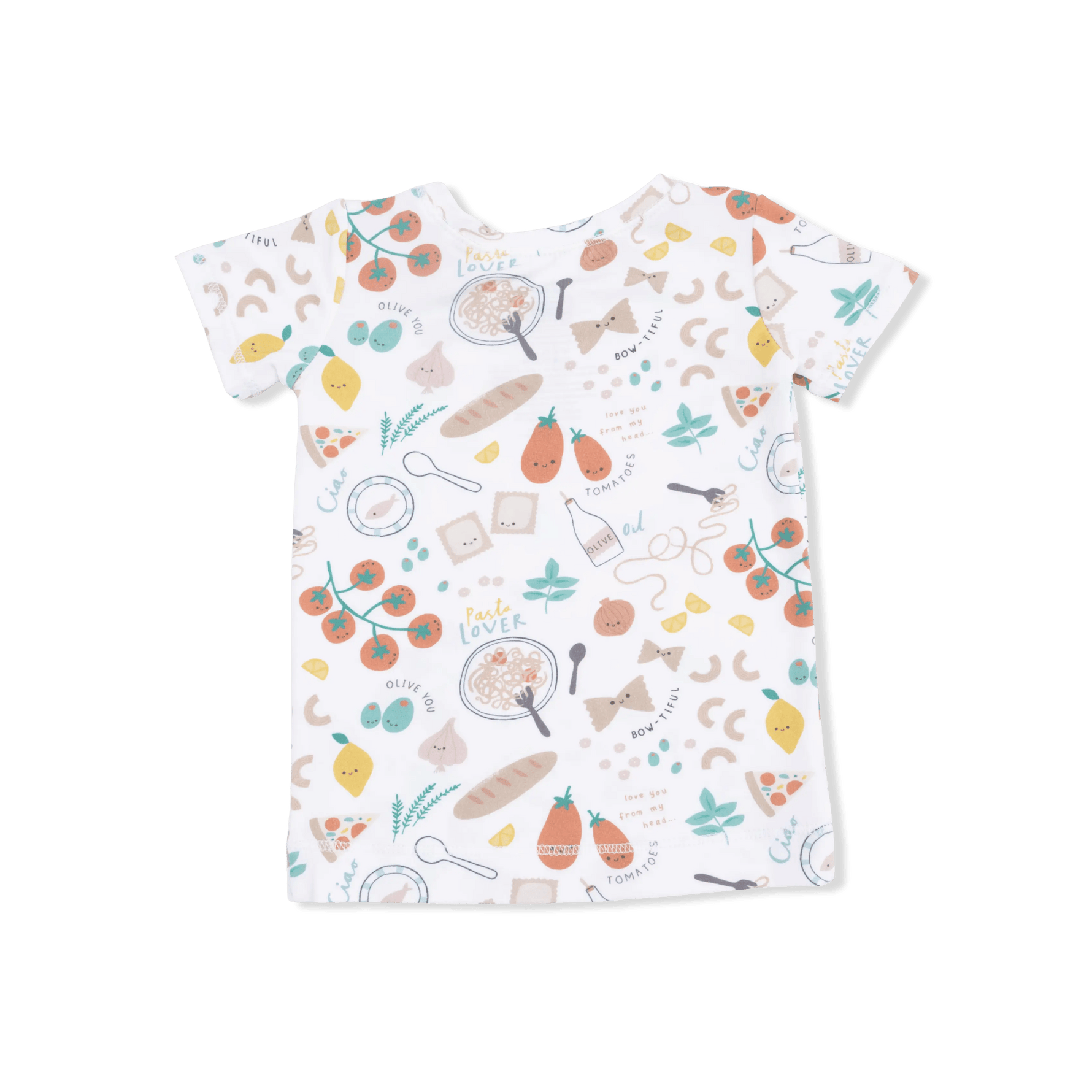 Angel Dear Pasta Lovers - Short Sleeve Loungewear Set - 
