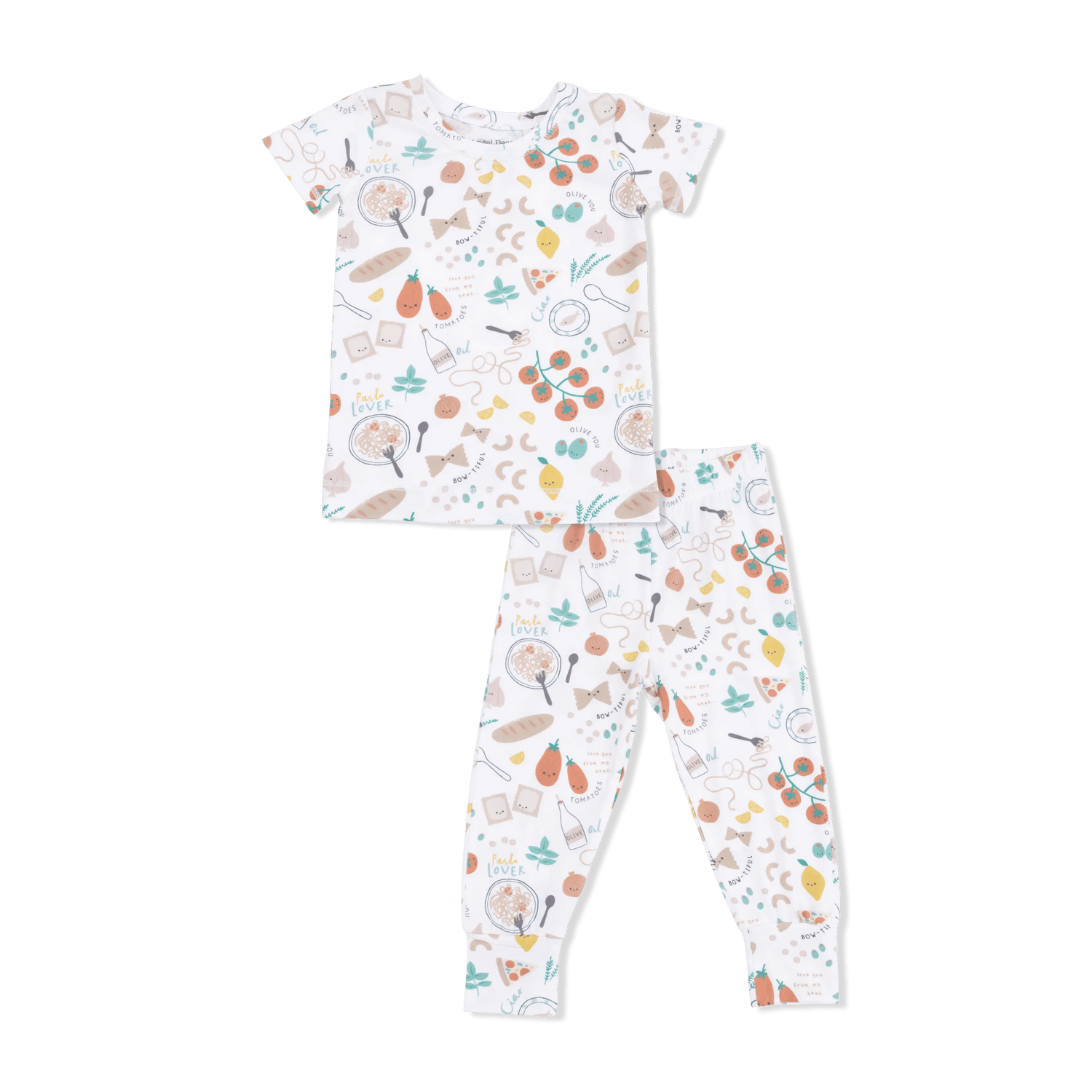 Angel Dear Pasta Lovers - Short Sleeve Loungewear Set - 