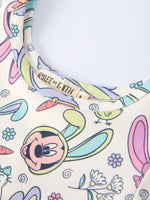 Rylee Faith Designs Pastel Character Pattern Short Sleeve Girls Dress - 