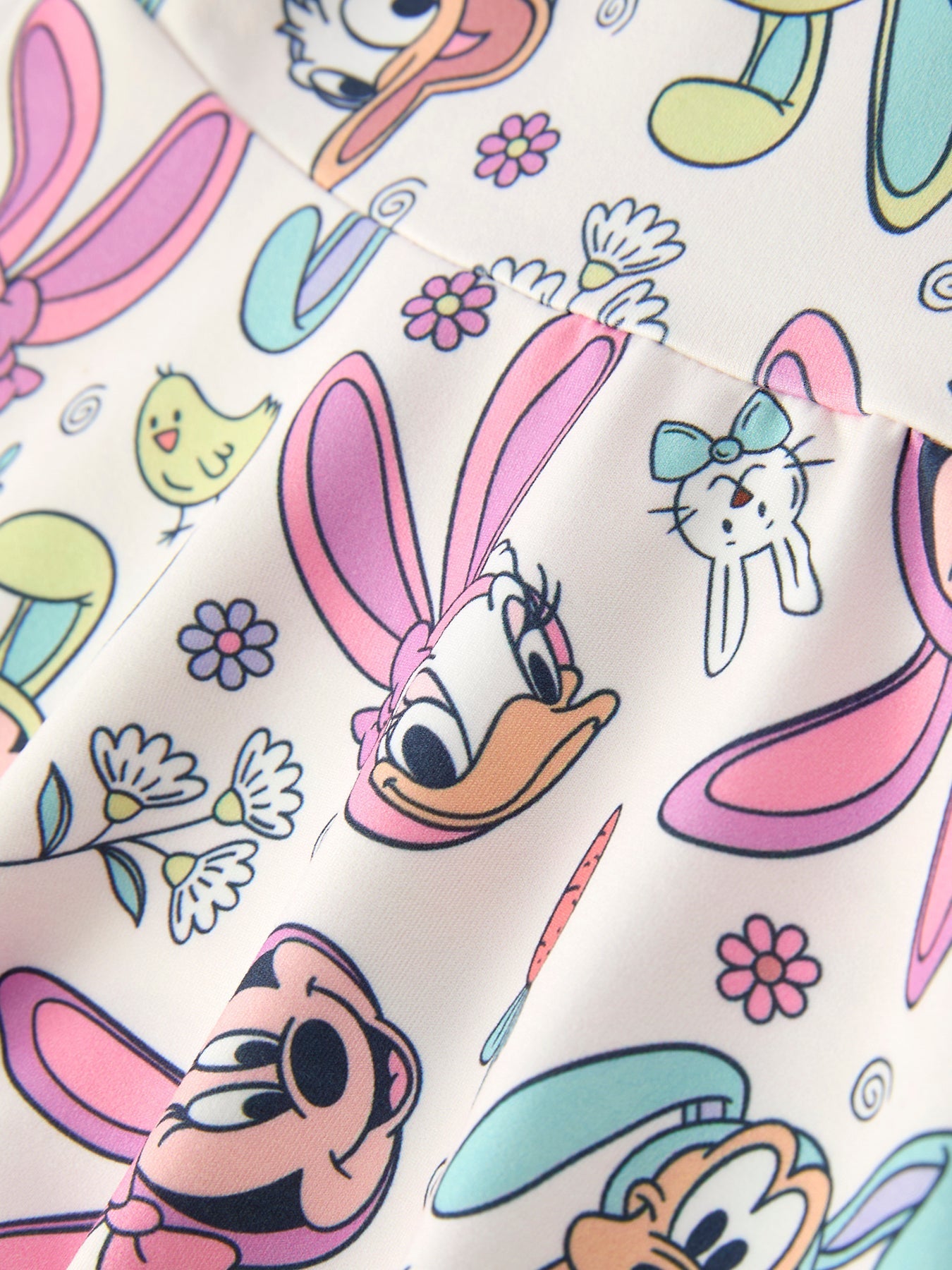 Rylee Faith Designs Pastel Character Pattern Short Sleeve Girls Dress - 