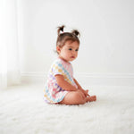 Bestaroo Pastel Checks Bamboo Baby Bodysuit Dress Snap Closure - 