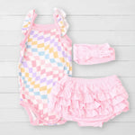 Bestaroo Pastel Checks Bloomer Set - 