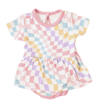 Pastel Checks Bodysuit Dress by Bestaroo