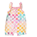 Pastel Checks Bubble Romper - Baby & Toddler Clothing, Textile, Overall, Pink, One-piece garment | Everetts Place