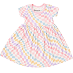 Bamboo Dress, Pastel Checks, Short Sleeve by Bestaroo