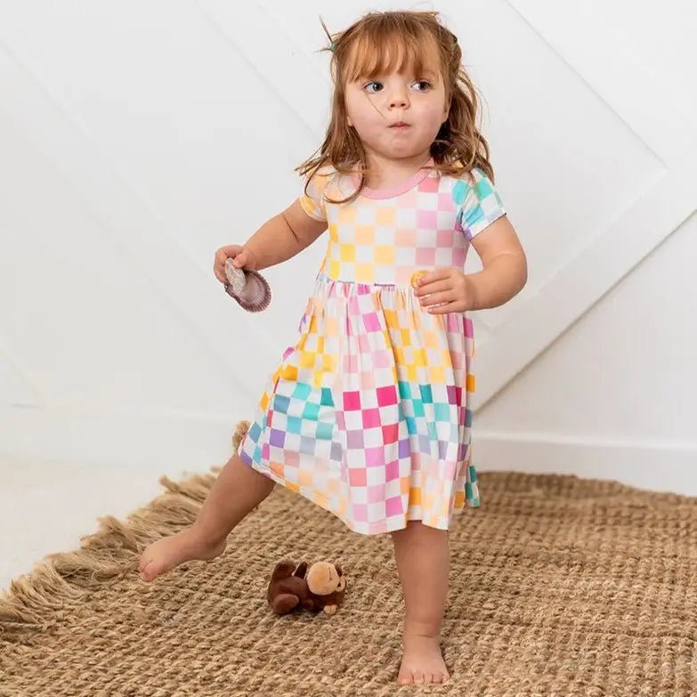 Pastel Checks Dress - Baby & Toddler Clothing, Textile, Pink, Dress, Child | Everetts Place