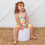 Bestaroo Pastel Checks Flutter Sleeve Bamboo Tank Tops And Shorts Set For Kids - 