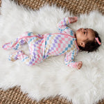 Pastel Checks Footie - Baby & Toddler Clothing, Sleeve, Textile, Child, Pink | Everetts Place