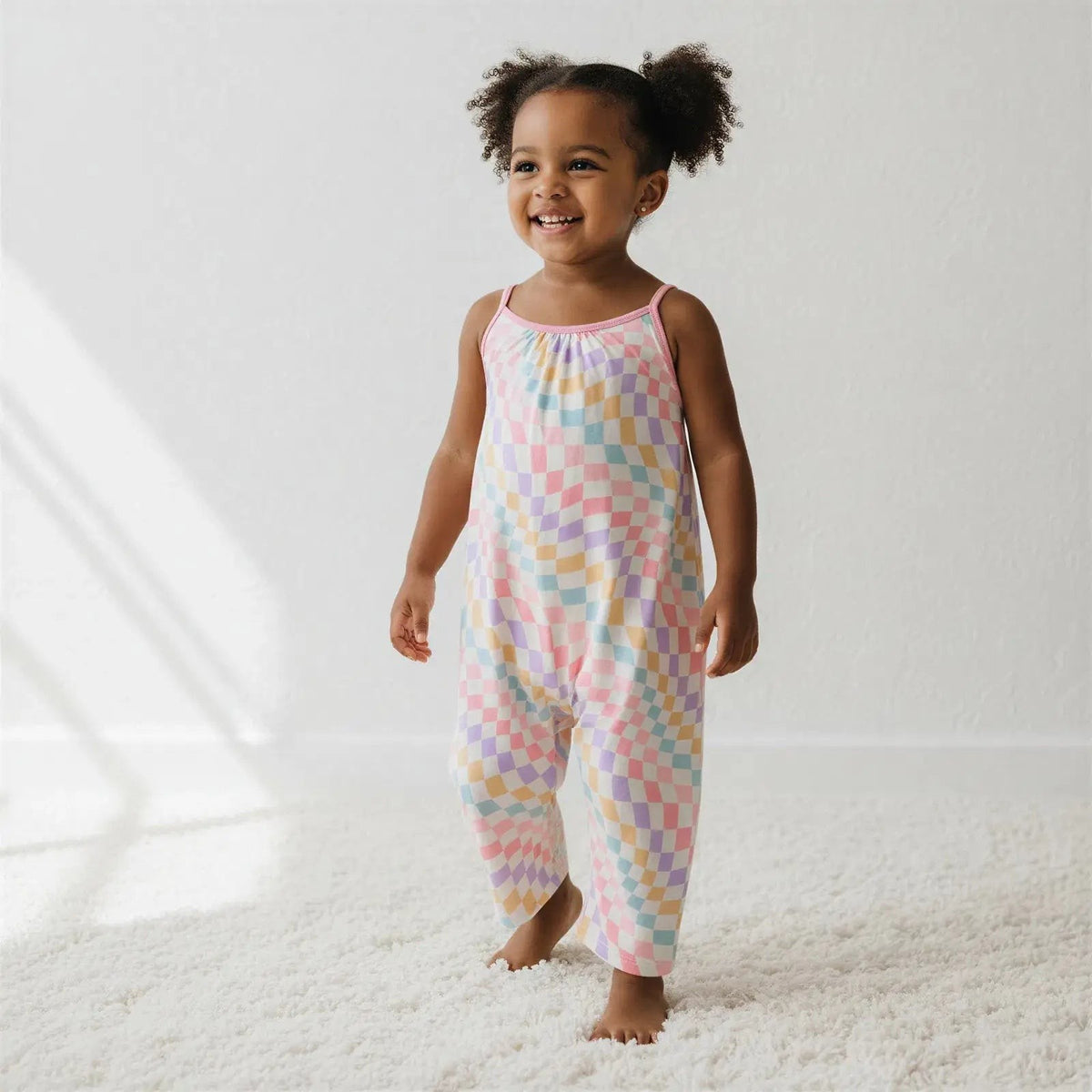 Pastel Checks Jumpsuit - Baby & Toddler Clothing, Pink, Child, One-piece garment, Overall | Everetts Place