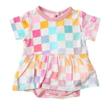 Pastel Checks Bodysuit Dress - Baby & Toddler Clothing, Textile, Pink, One-piece garment, Baby Products | Everetts Place