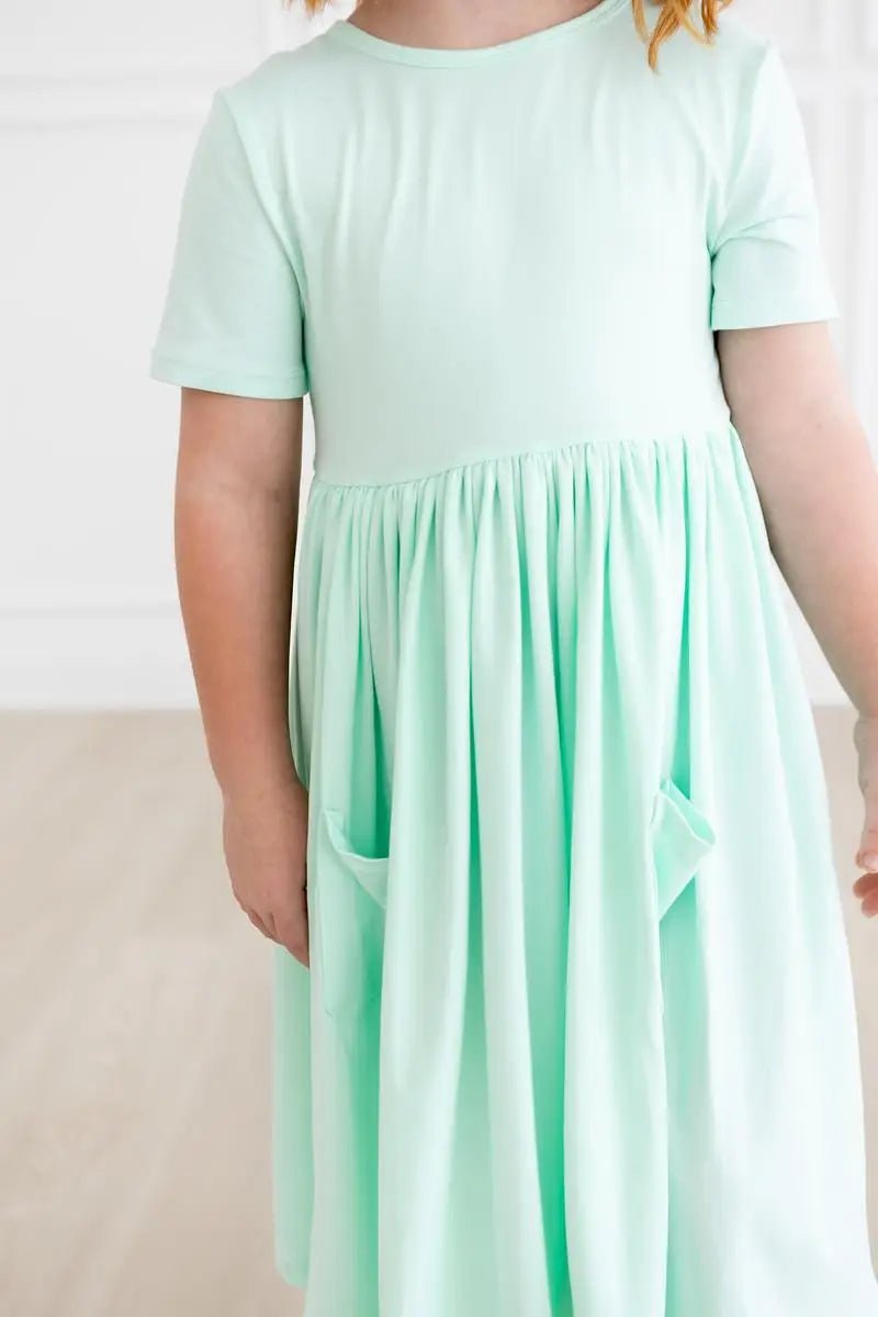 Mila & Rose ® Pastel Green S/S Pocket Twirl Dress - 