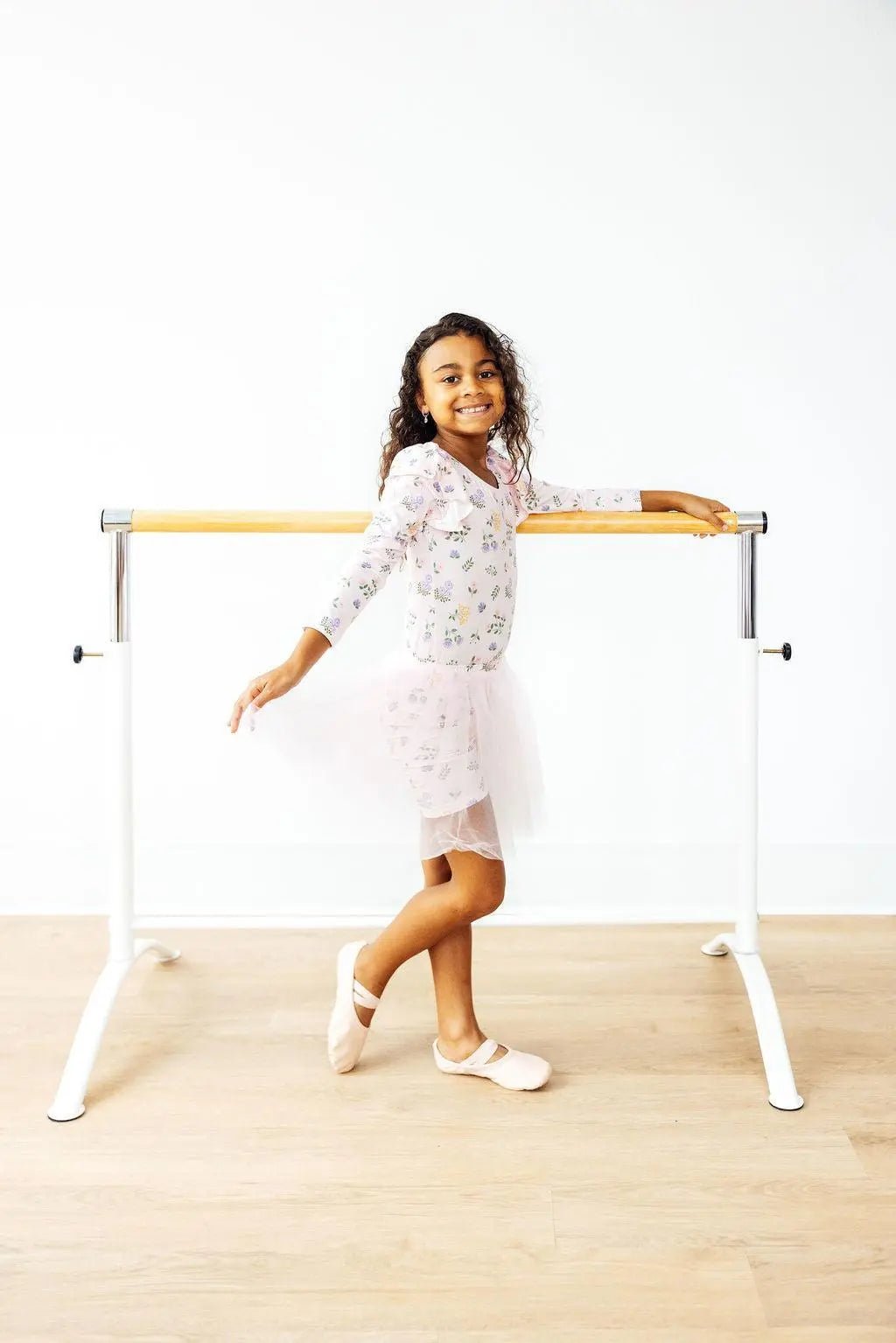 Mila & Rose ® Pastel Petals L/S Flutter Sleeve Leotard - 