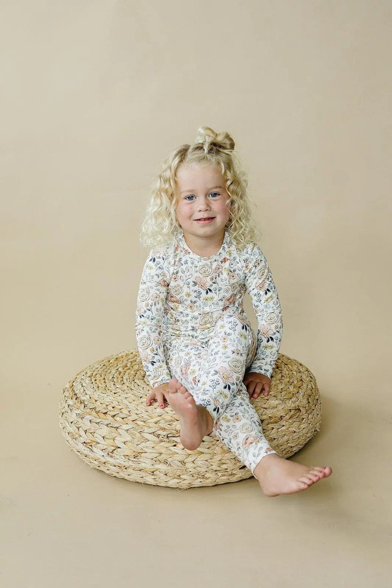 Little Joy Co. Pastel Petals Modal Pajamas 2pc Soft Breathable Nightwear - Everetts Place Boutique - 